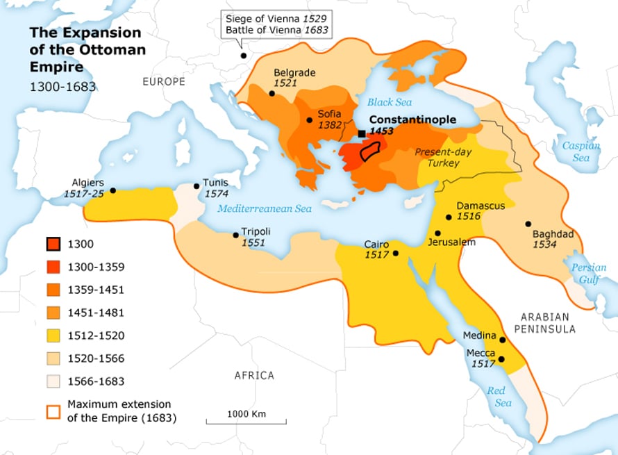 The history and success of the ottoman empire in the middle east